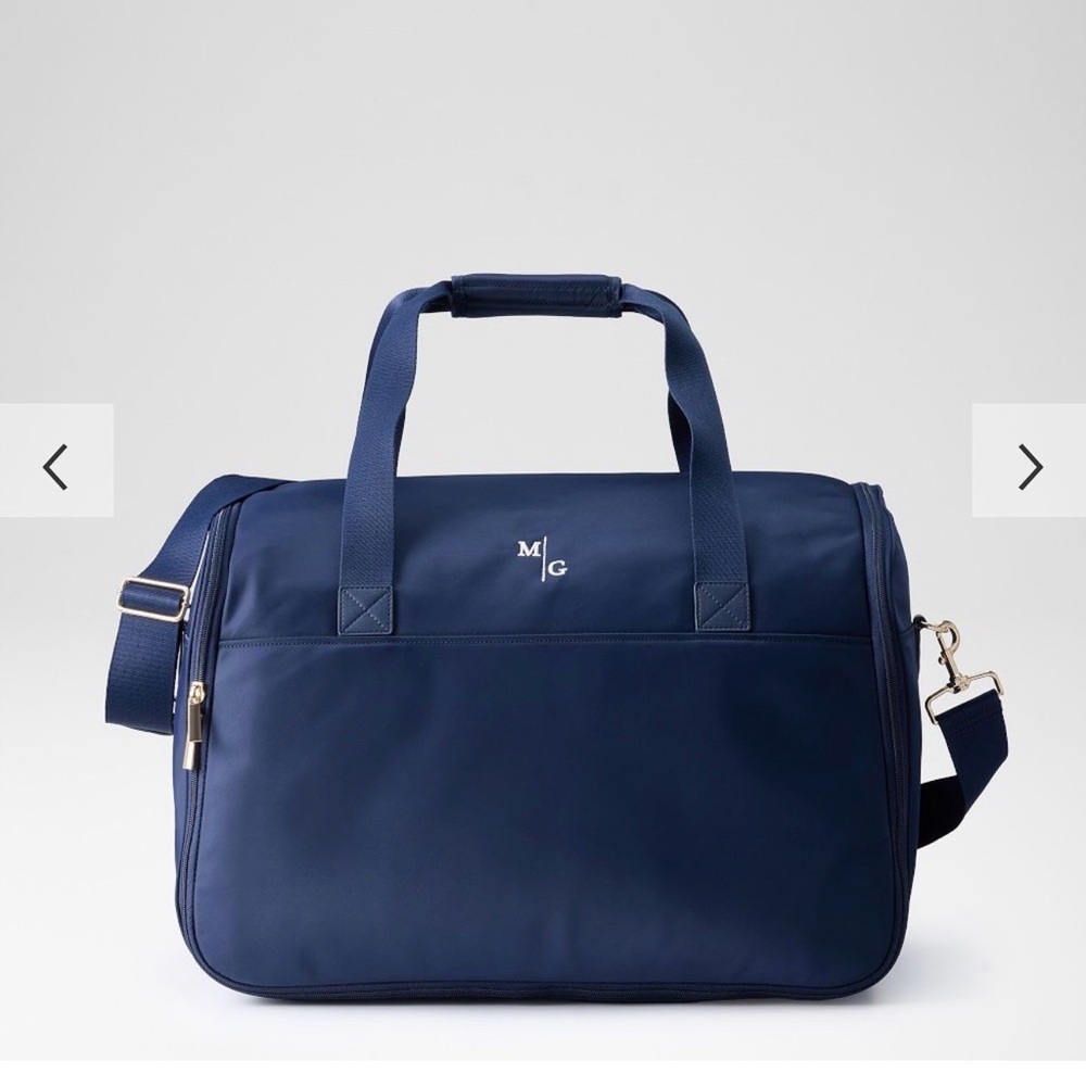 Mark & Graham TERMINAL 1 HANGING WARDROBE TRAVEL BAG navy blue, no monogram NEW